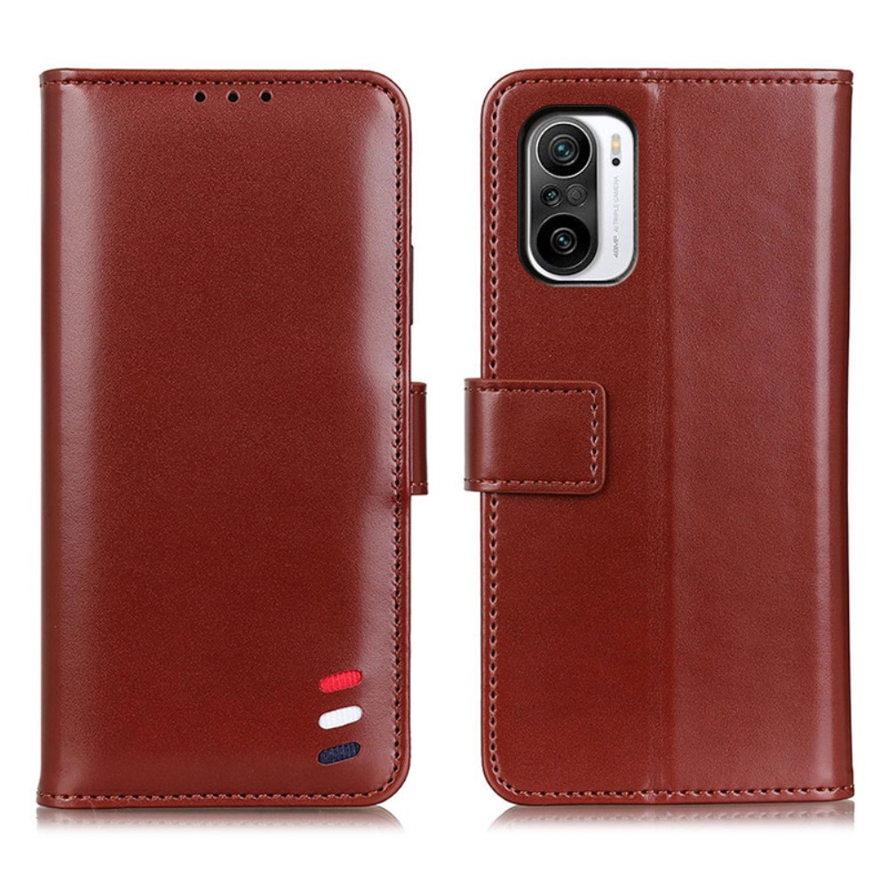  Xiaomi Mi 11i - Tri-Color Läder Fodral - Brun