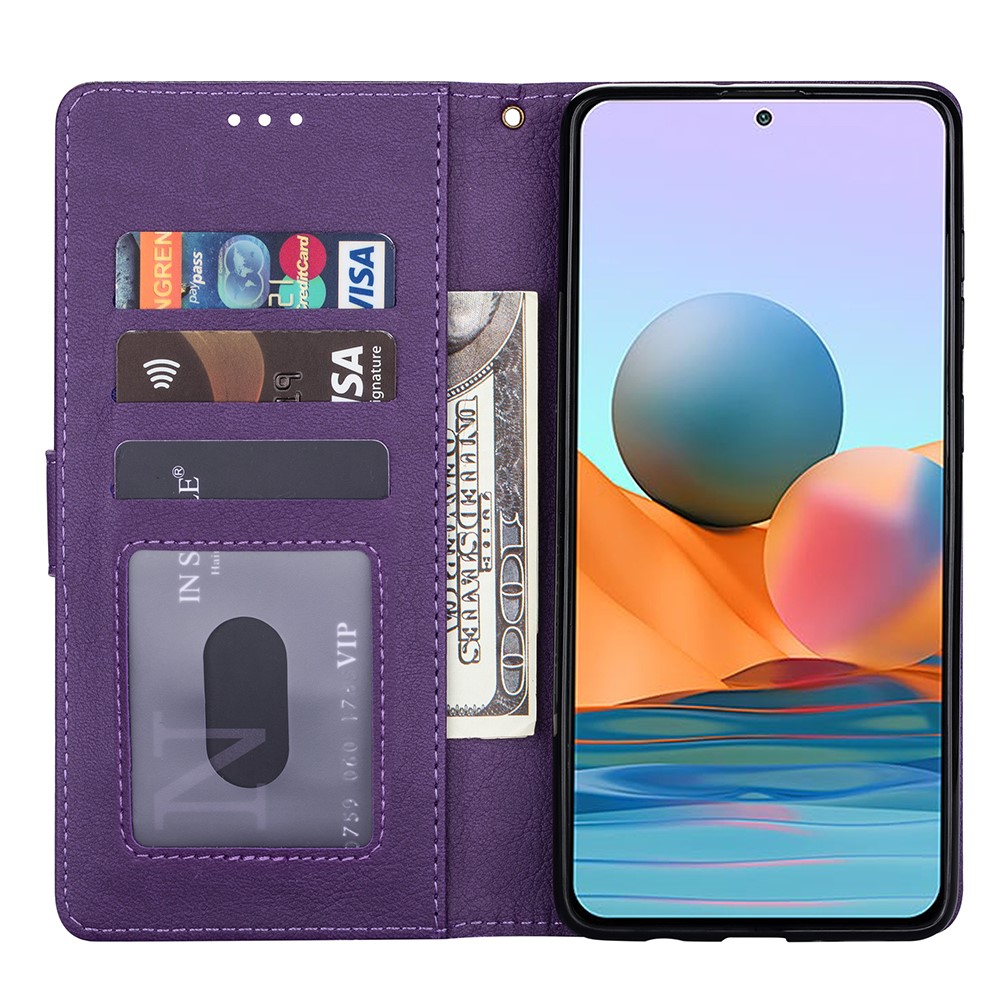  Xiaomi Redmi Note 10 Pro - Multifunktionellt Läder Fodral - Lila
