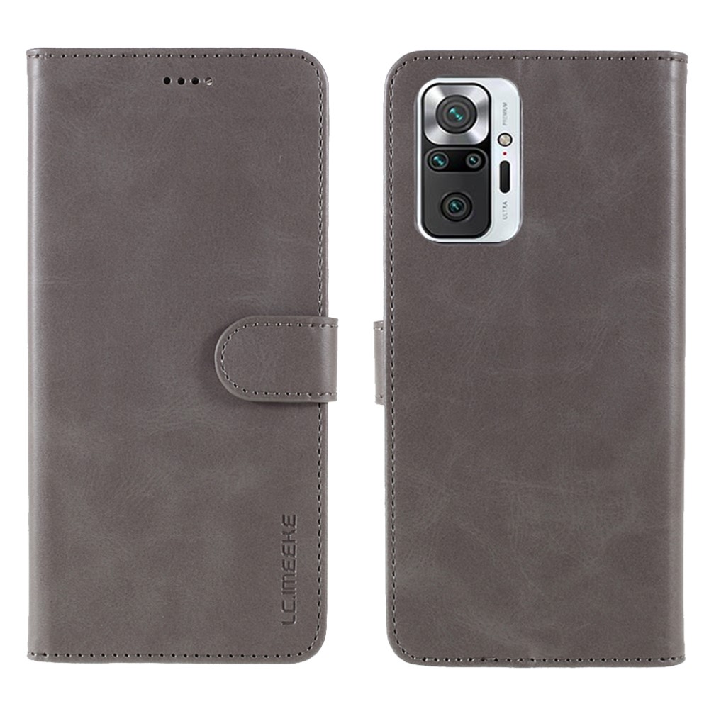 LC.IMEEKE Xiaomi Redmi Note 10 Pro - LC.IMEEKE Läder Fodral - Grå