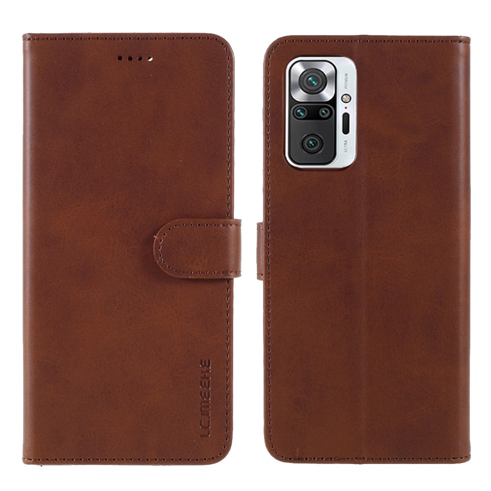 LC.IMEEKE Xiaomi Redmi Note 10 Pro - LC.IMEEKE Läder Fodral - Brun