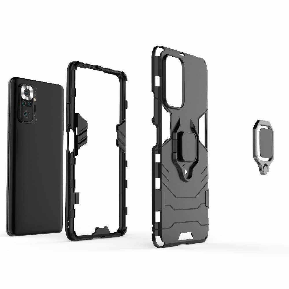  Xiaomi Redmi Note 10 Pro - Hybrid Armor Ring Skal - Svart
