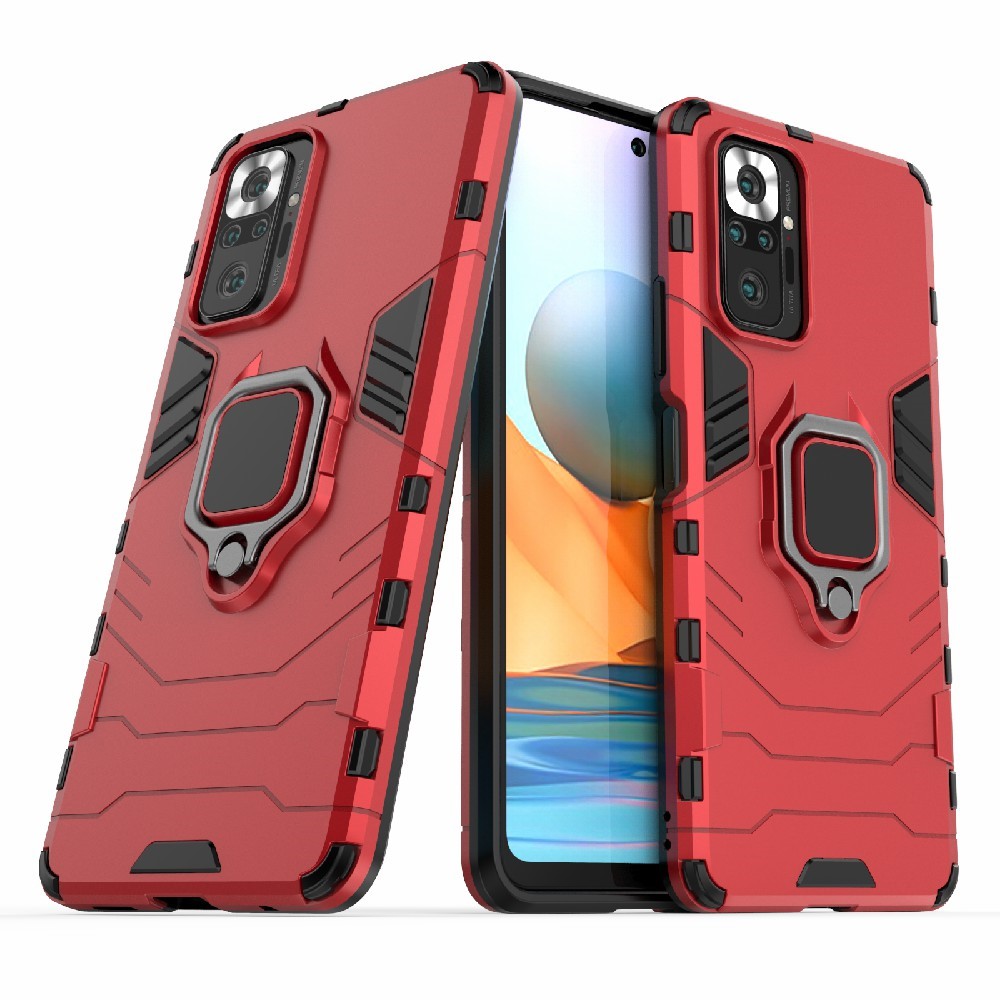  Xiaomi Redmi Note 10 Pro - Hybrid Armor Ring Skal - Röd