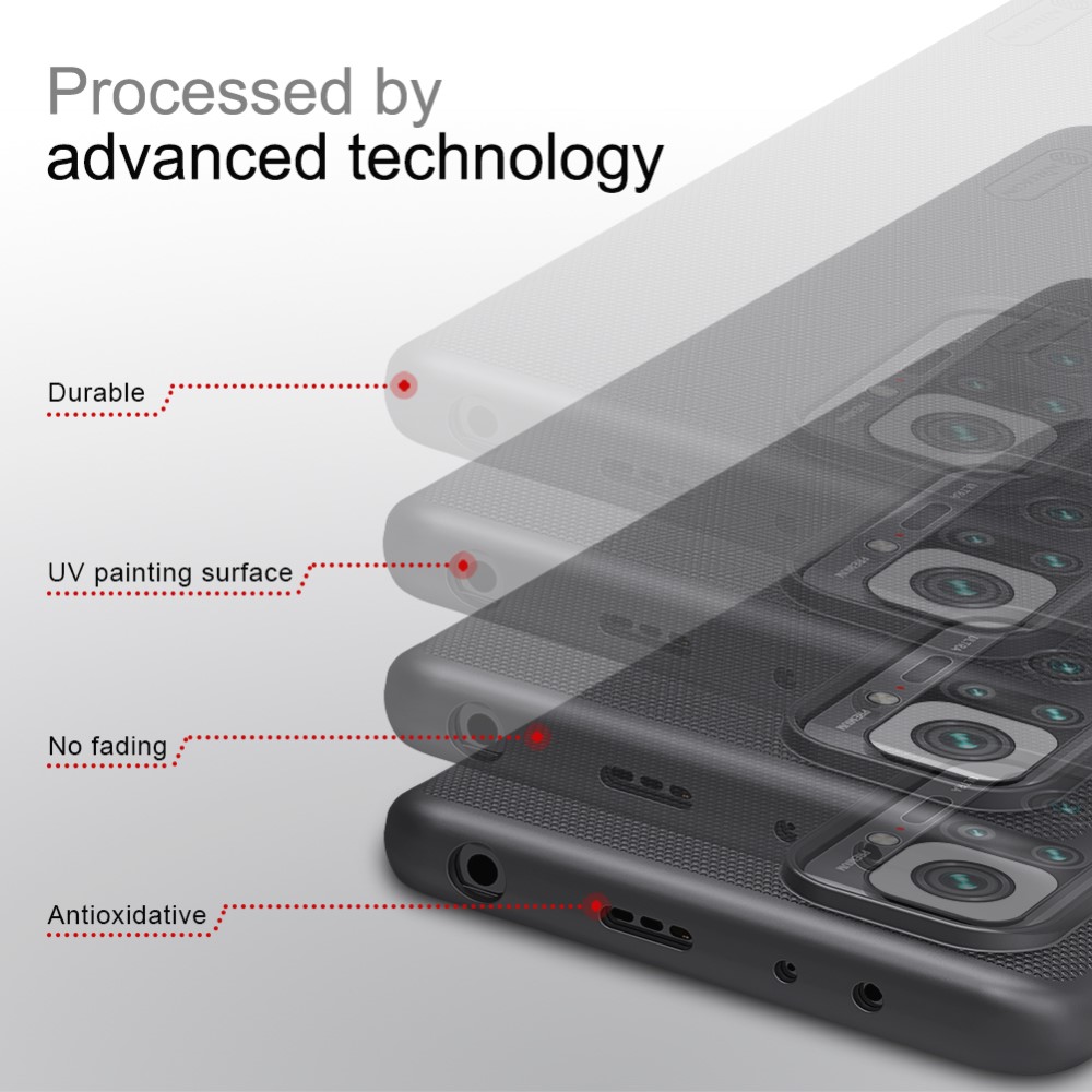 NILLKIN Xiaomi Redmi Note 10 Pro - NILLKIN Shield Frostat Skal - Svart