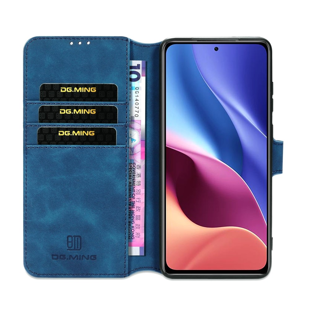 DG.MING Xiaomi Mi 11i - DG.MING Retro Läder Fodral - Blå