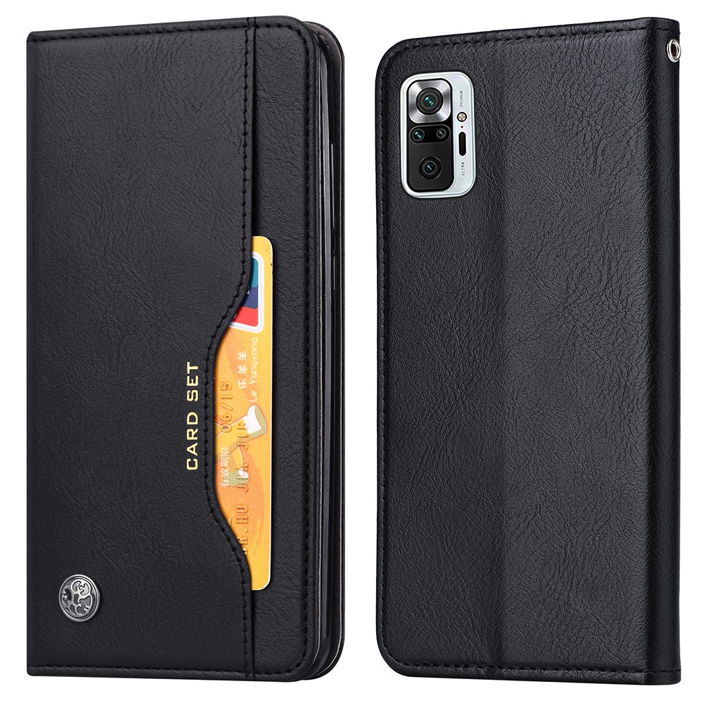  Xiaomi Redmi Note 10 Pro - Läder Flip Fodral - Svart