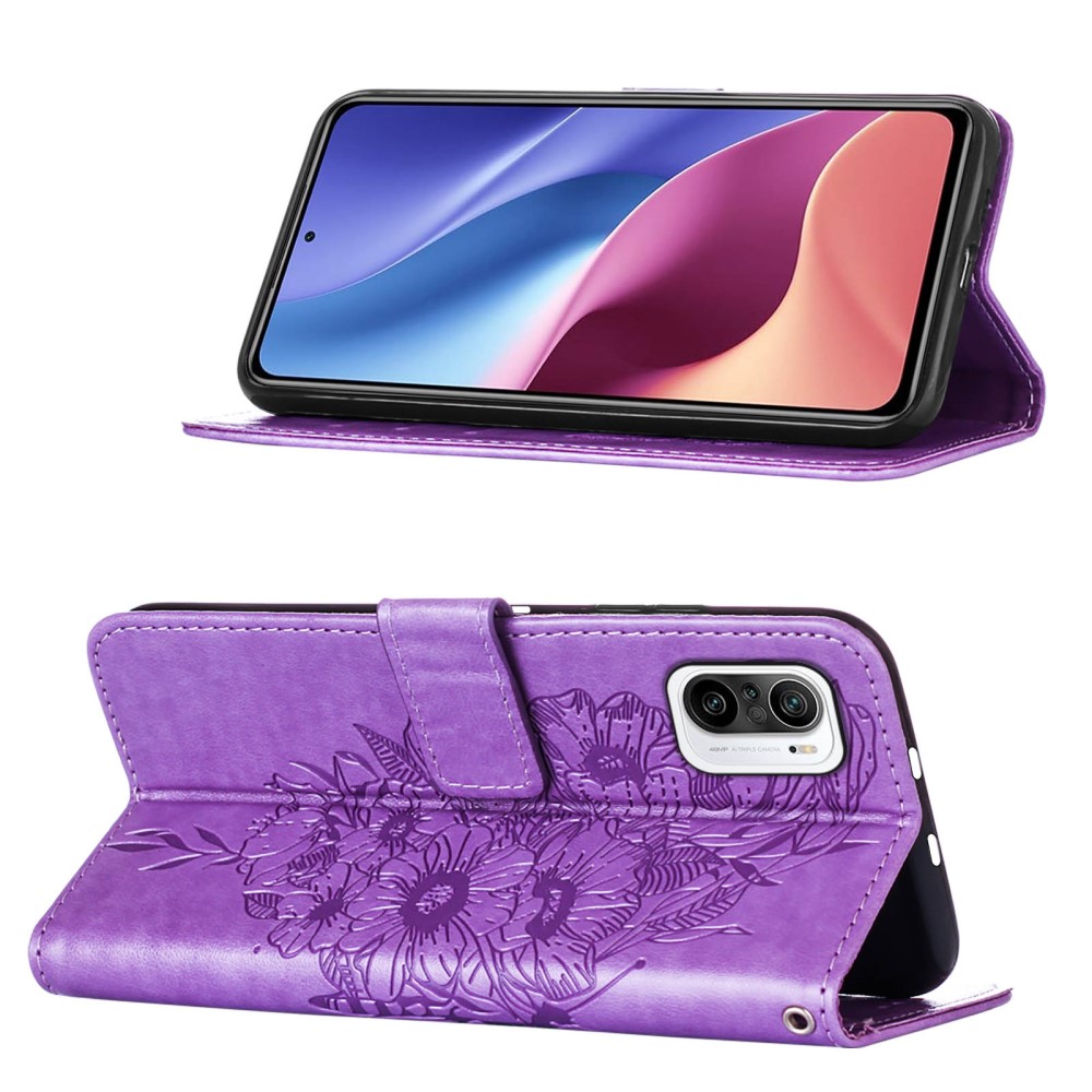  Xiaomi Mi 11i - Butterfly Läder Fodral - Ljus Lila
