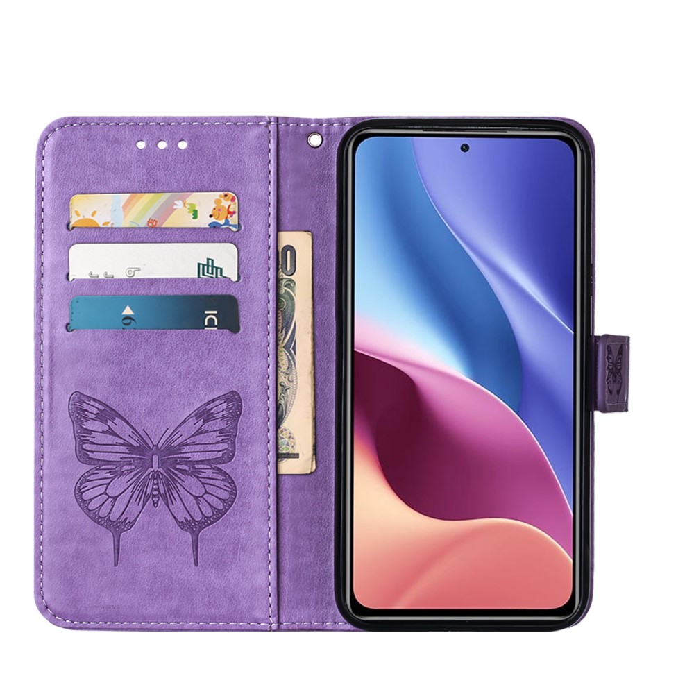  Xiaomi Mi 11i - Butterfly Läder Fodral - Ljus Lila