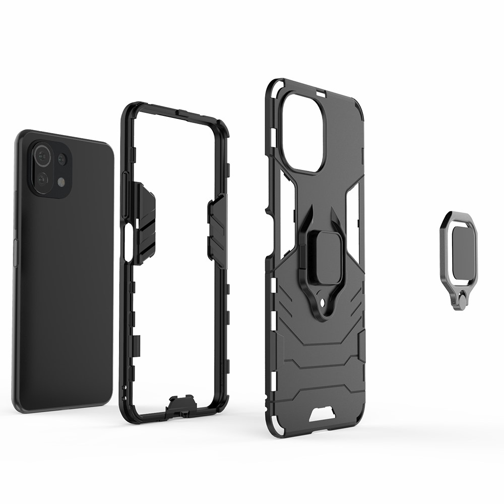  Xiaomi Mi 11 Lite - Hybrid Ring Skal - Svart