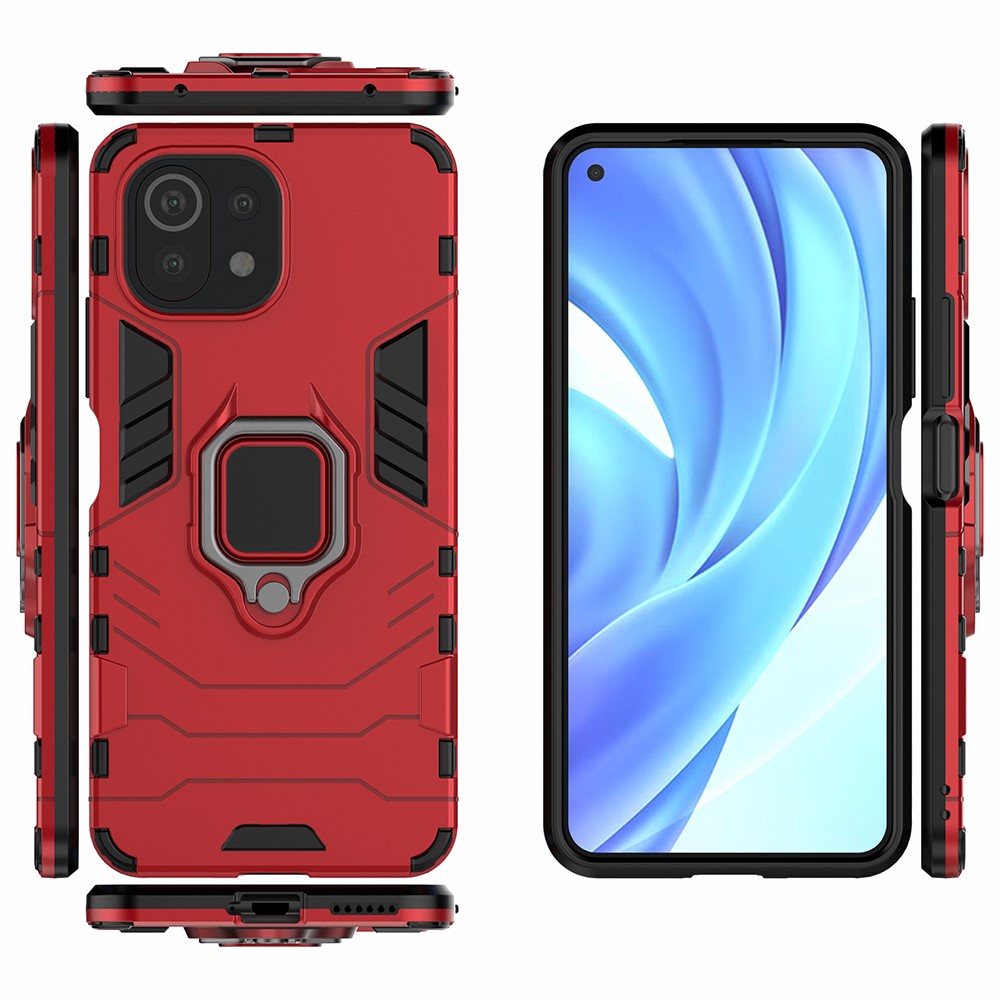  Xiaomi Mi 11 Lite - Hybrid Ring Skal - Röd