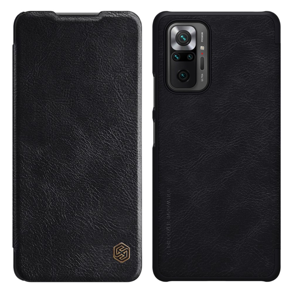 NILLKIN Xiaomi Redmi Note 10 Pro - NILLKIN Qin Läder Fodral - Svart