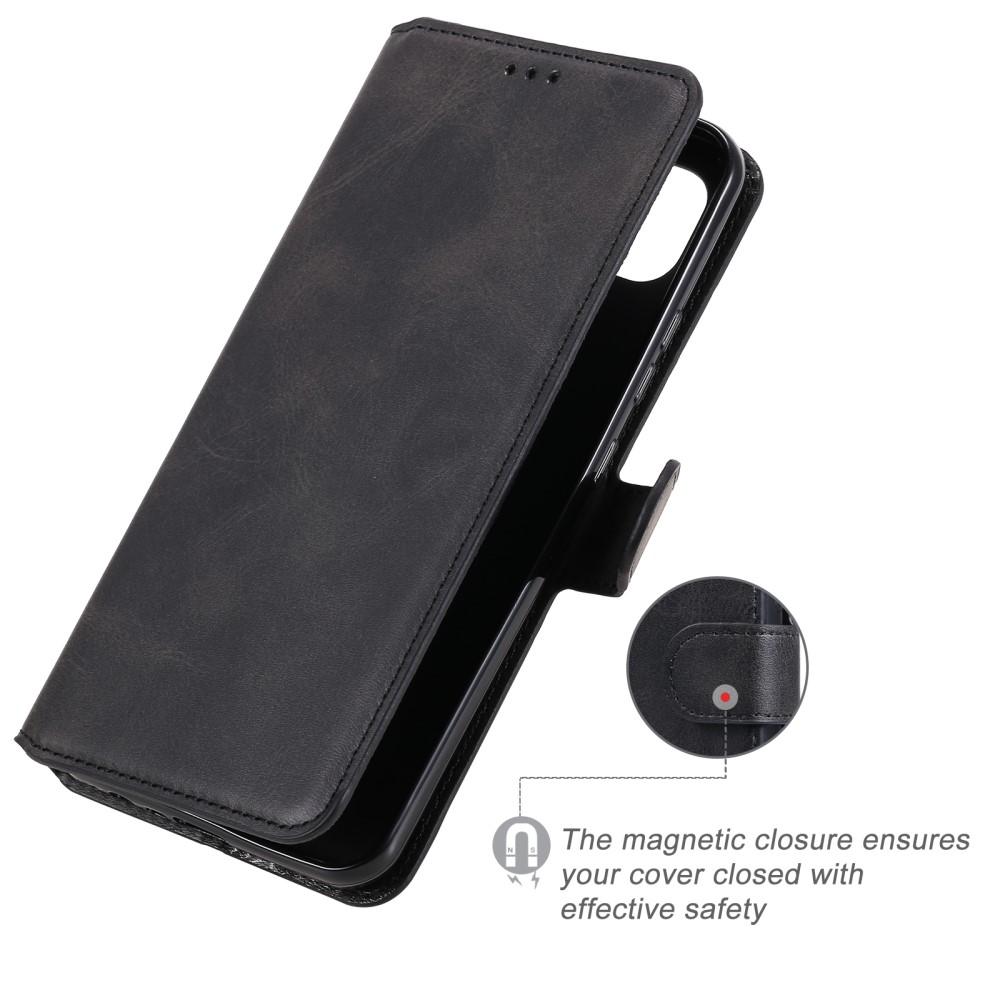 Realme C21 - Solid Läder Fodral - Svart