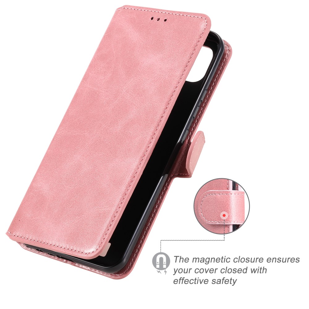  Realme C21 - Solid Läder Fodral - Roséguld