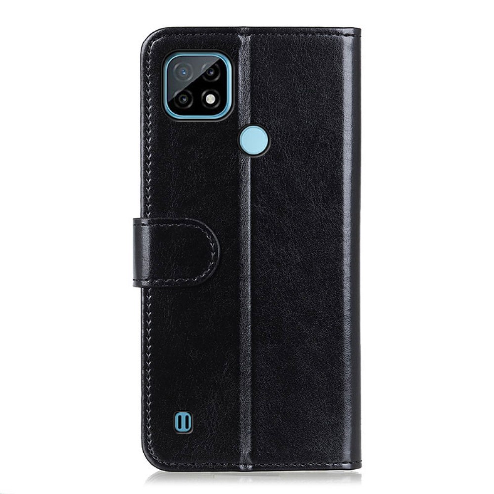  Realme C21 - Crazy Horse Läder Fodral - Svart