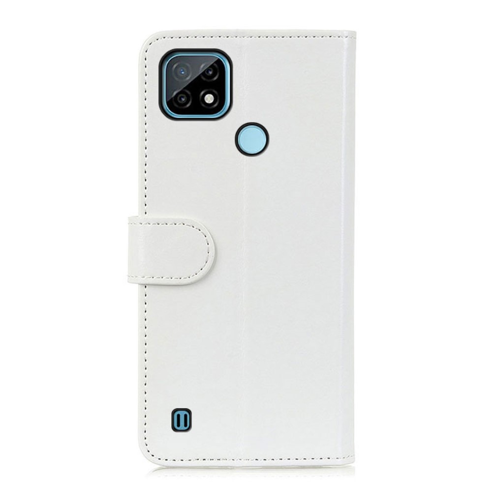  Realme C21 - Crazy Horse Läder Fodral - Vit