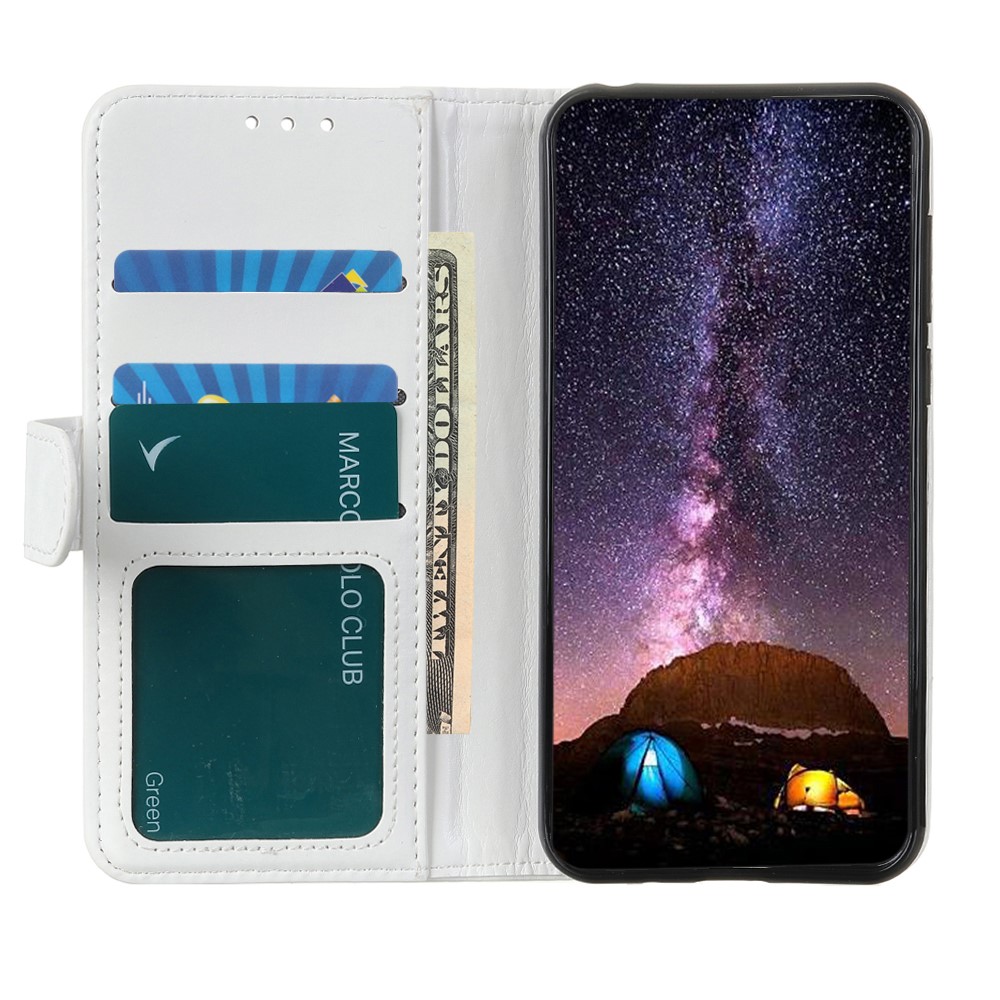  Realme C21 - Crazy Horse Läder Fodral - Vit