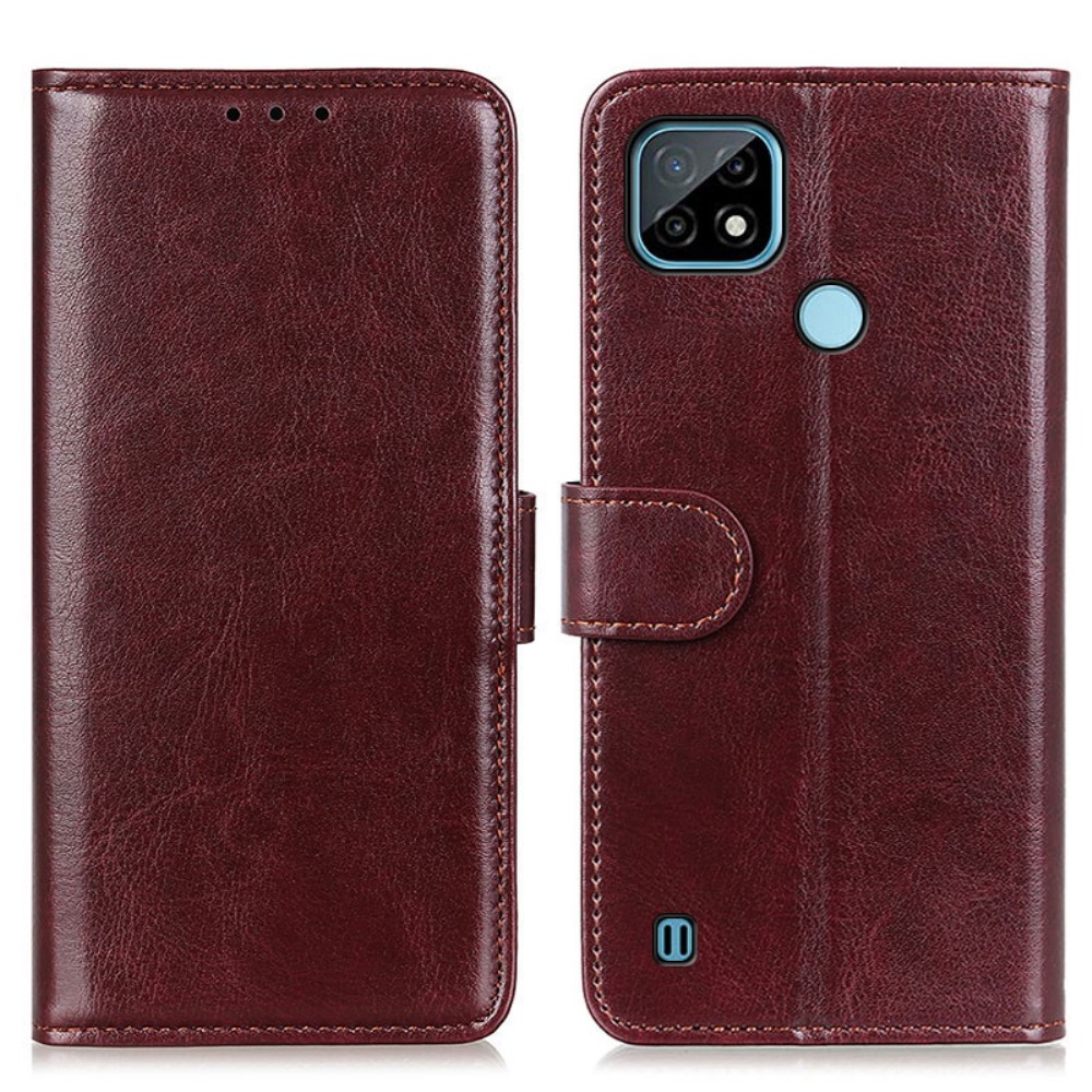  Realme C21 - Crazy Horse Läder Fodral - Brun