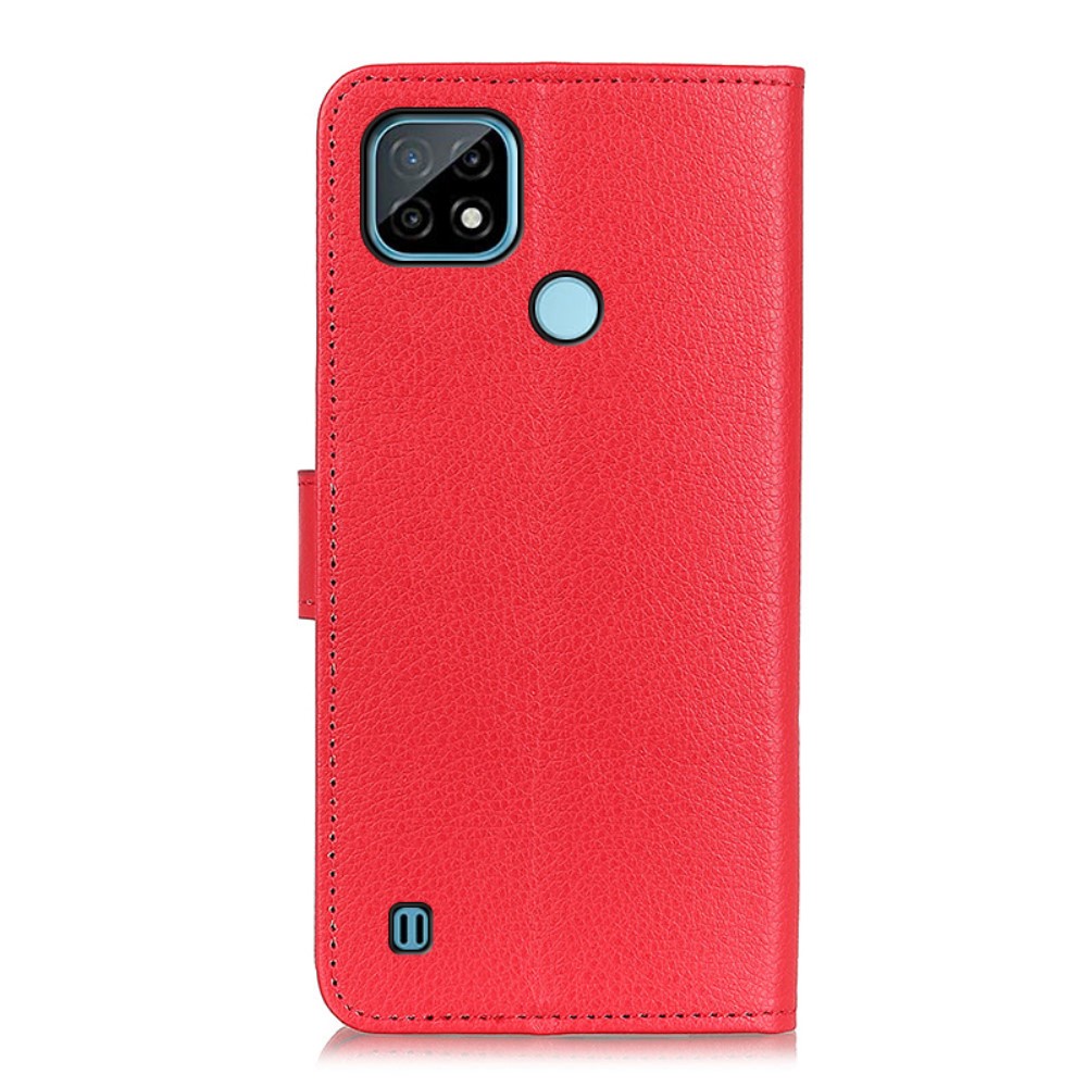  Realme C21 - Litchi Läder Fodral - Röd
