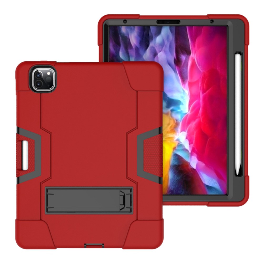  iPad Pro 11 (2018/2020/2021) - Shockproof Hybrid Skal Med Kickstand - Röd