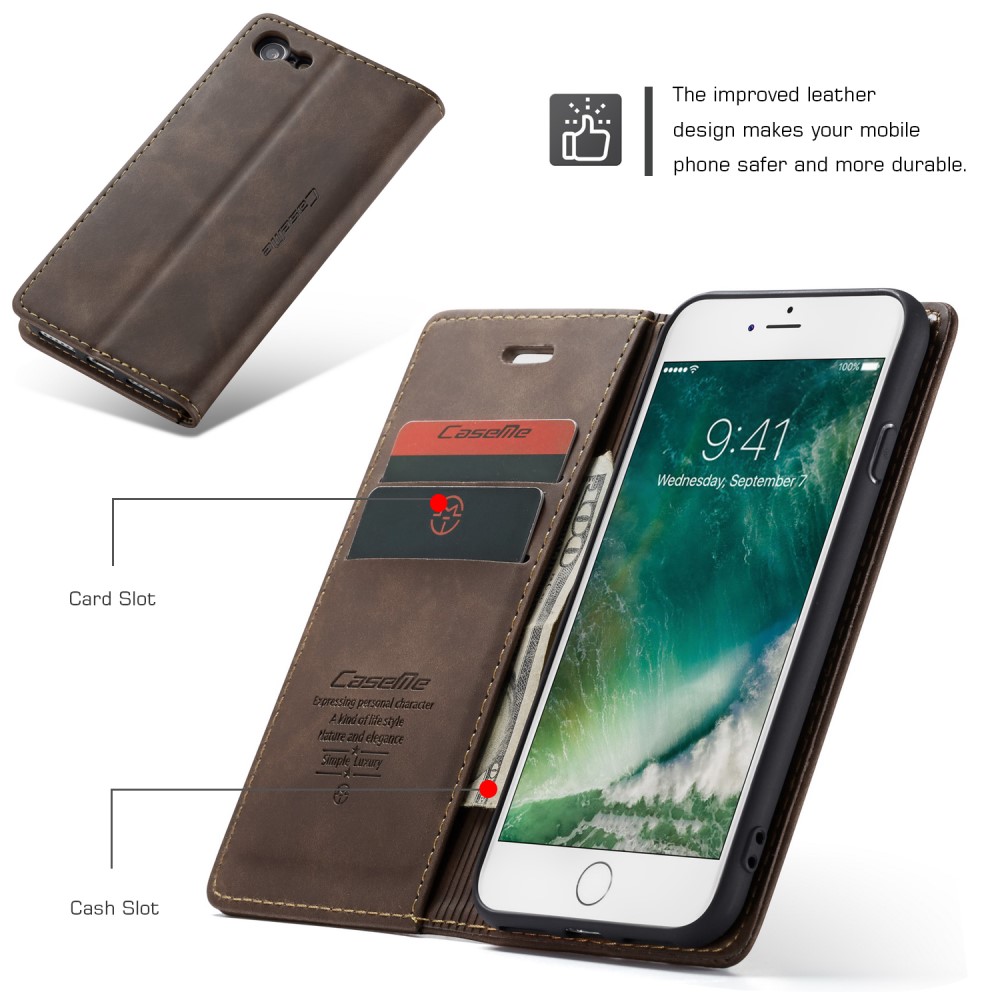 CASEME iPhone 7/8/SE (2020/2022) - CASEME Retro Fodral - Brun