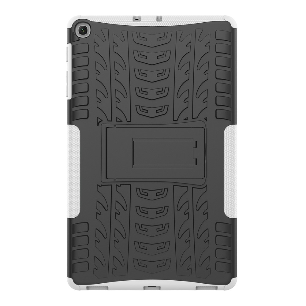  Samsung Galaxy Tab A 10.1 (2019) - Rugged Kickstand Armor Skal - Vit