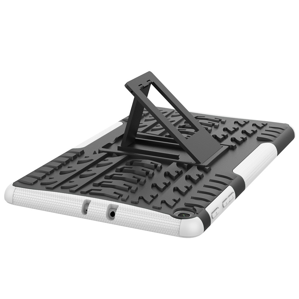  Samsung Galaxy Tab A 10.1 (2019) - Rugged Kickstand Armor Skal - Vit