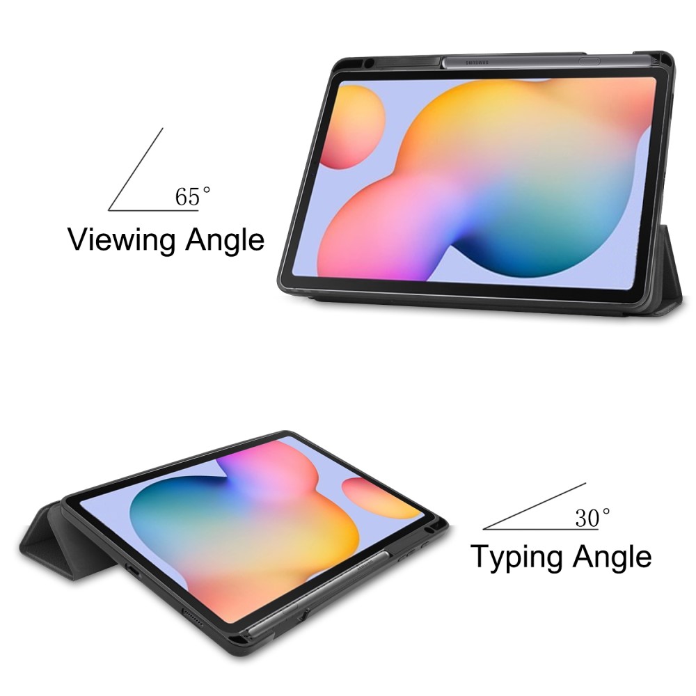  Samsung Galaxy Tab S6 Lite - Tri-Fold Fodral Med Pennhållare - Svart