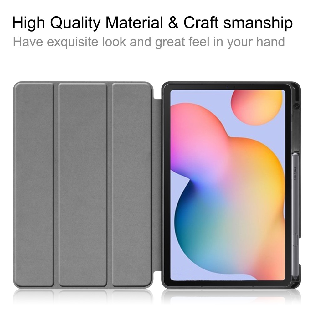  Samsung Galaxy Tab S6 Lite - Tri-Fold Fodral Med Pennhållare - Svart