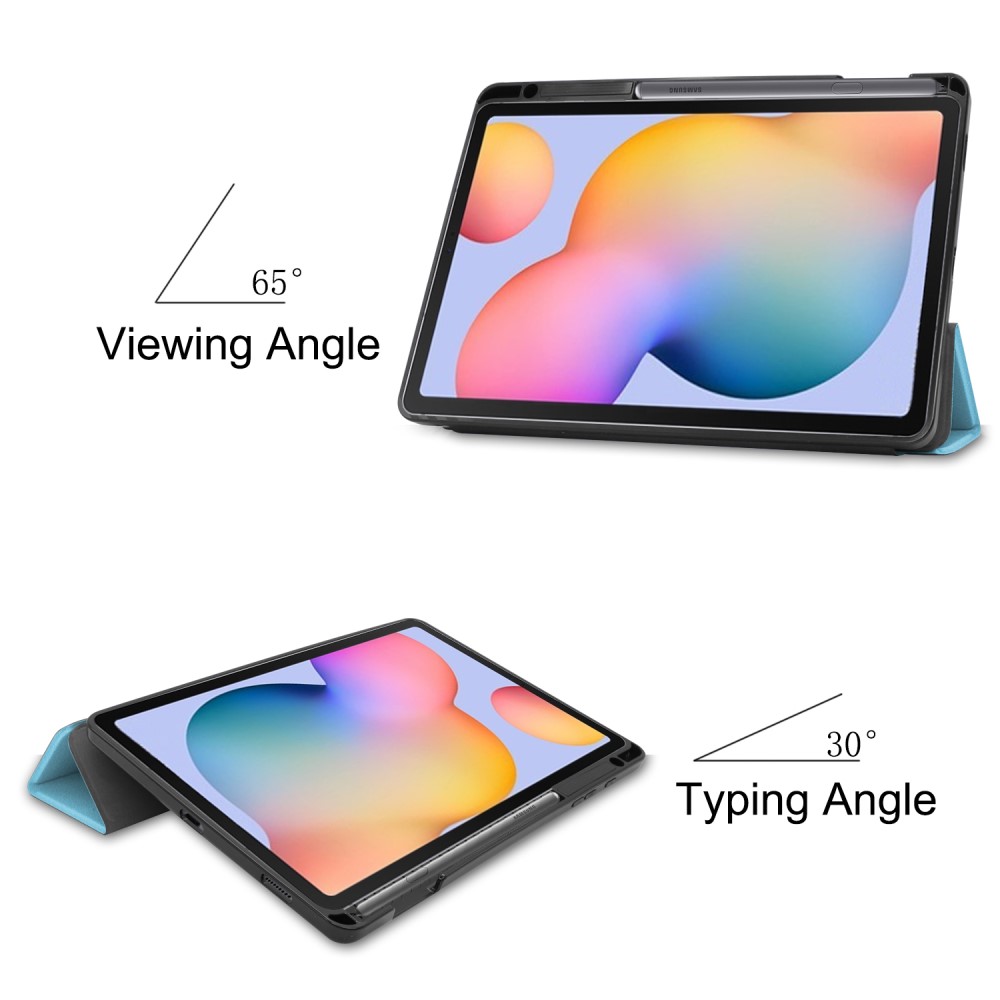  Samsung Galaxy Tab S6 Lite - Tri-Fold Fodral Med Pennhållare - Blå