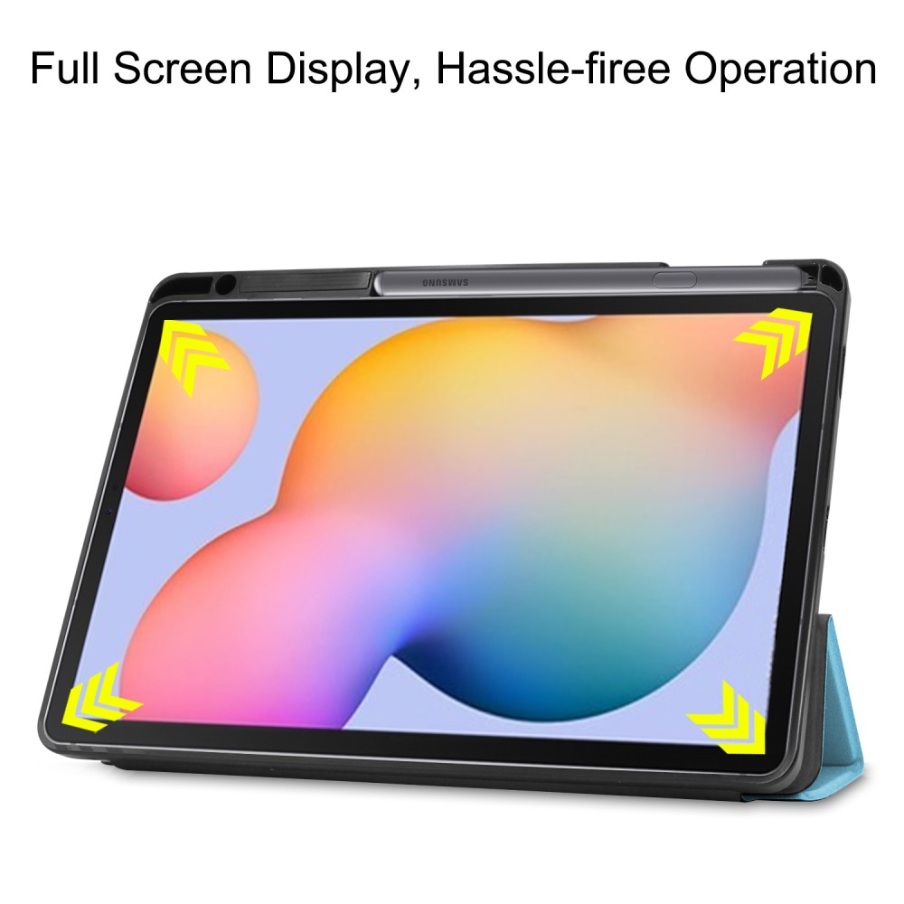  Samsung Galaxy Tab S6 Lite - Tri-Fold Fodral Med Pennhållare - Blå