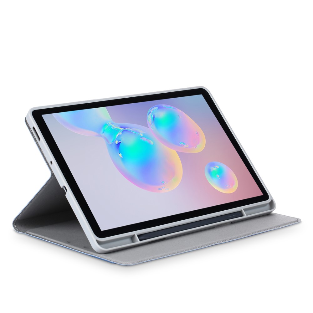  Samsung Galaxy Tab S6 Lite - Fodral Med Frontficka Och Pennhållare - Blå