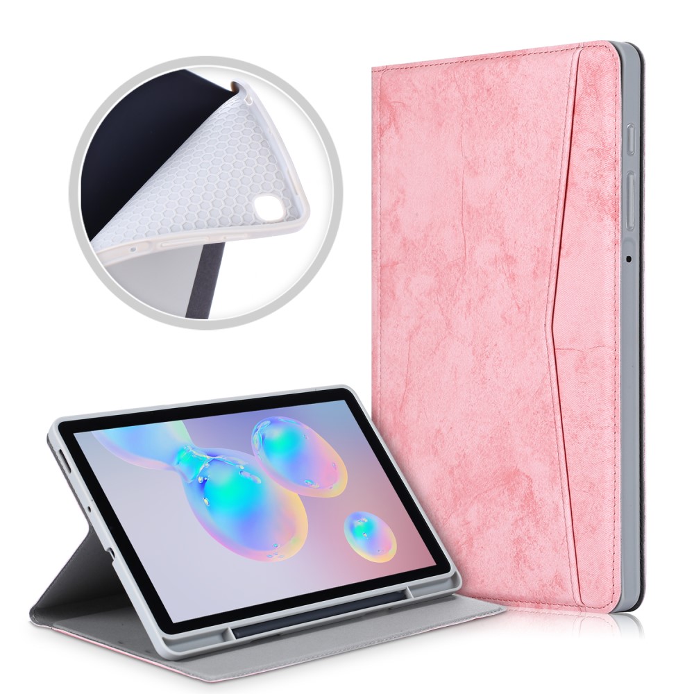  Samsung Galaxy Tab S6 Lite - Fodral Med Frontficka Och Pennhållare - Rosa