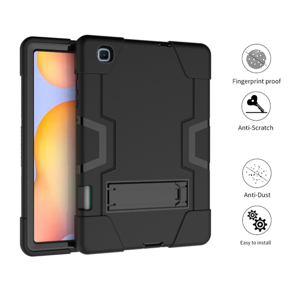  Samsung Galaxy Tab S6 Lite - Shockproof Hybrid Skal Med Kickstand - Svart