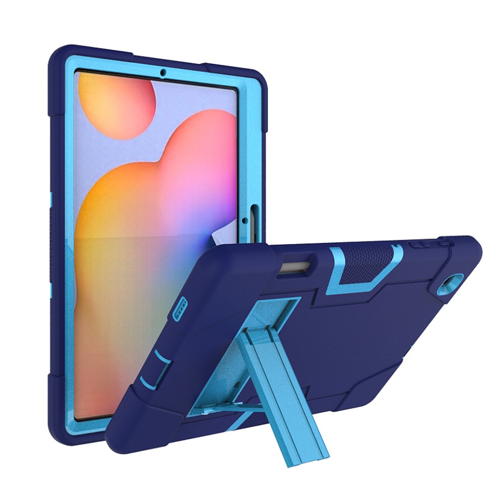  Samsung Galaxy Tab S6 Lite - Shockproof Hybrid Skal Med Kickstand - Blå/Ljus Blå