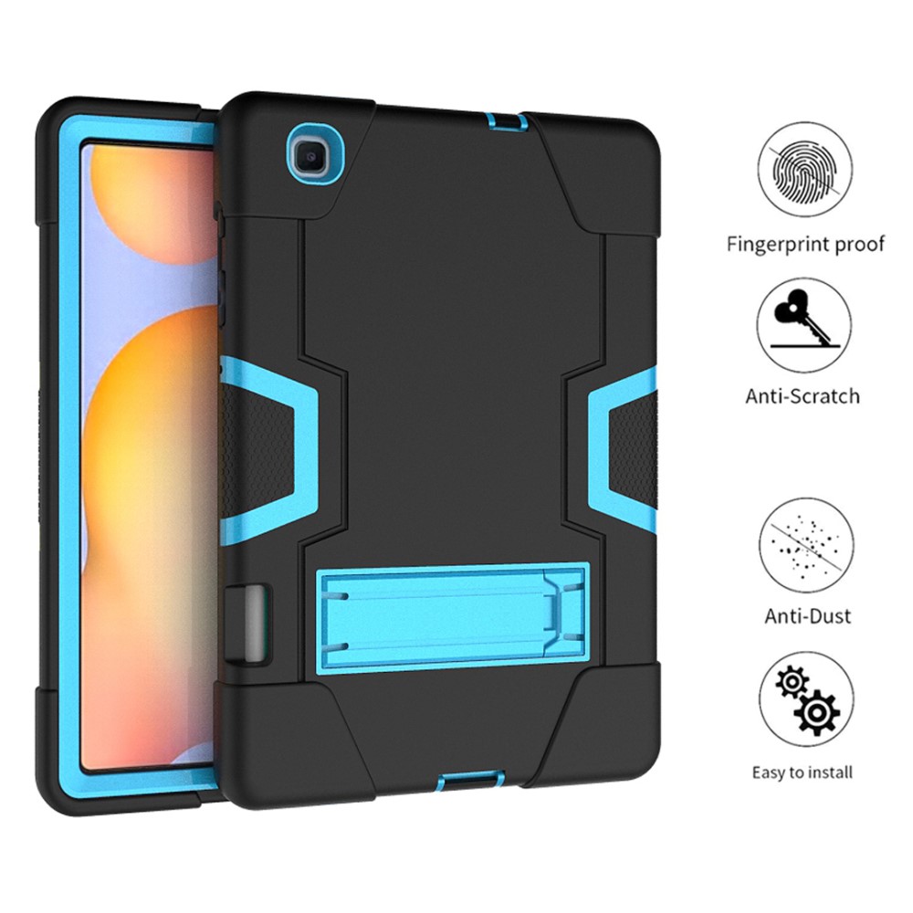  Samsung Galaxy Tab S6 Lite - Shockproof Hybrid Skal Med Kickstand - Svart/Blå