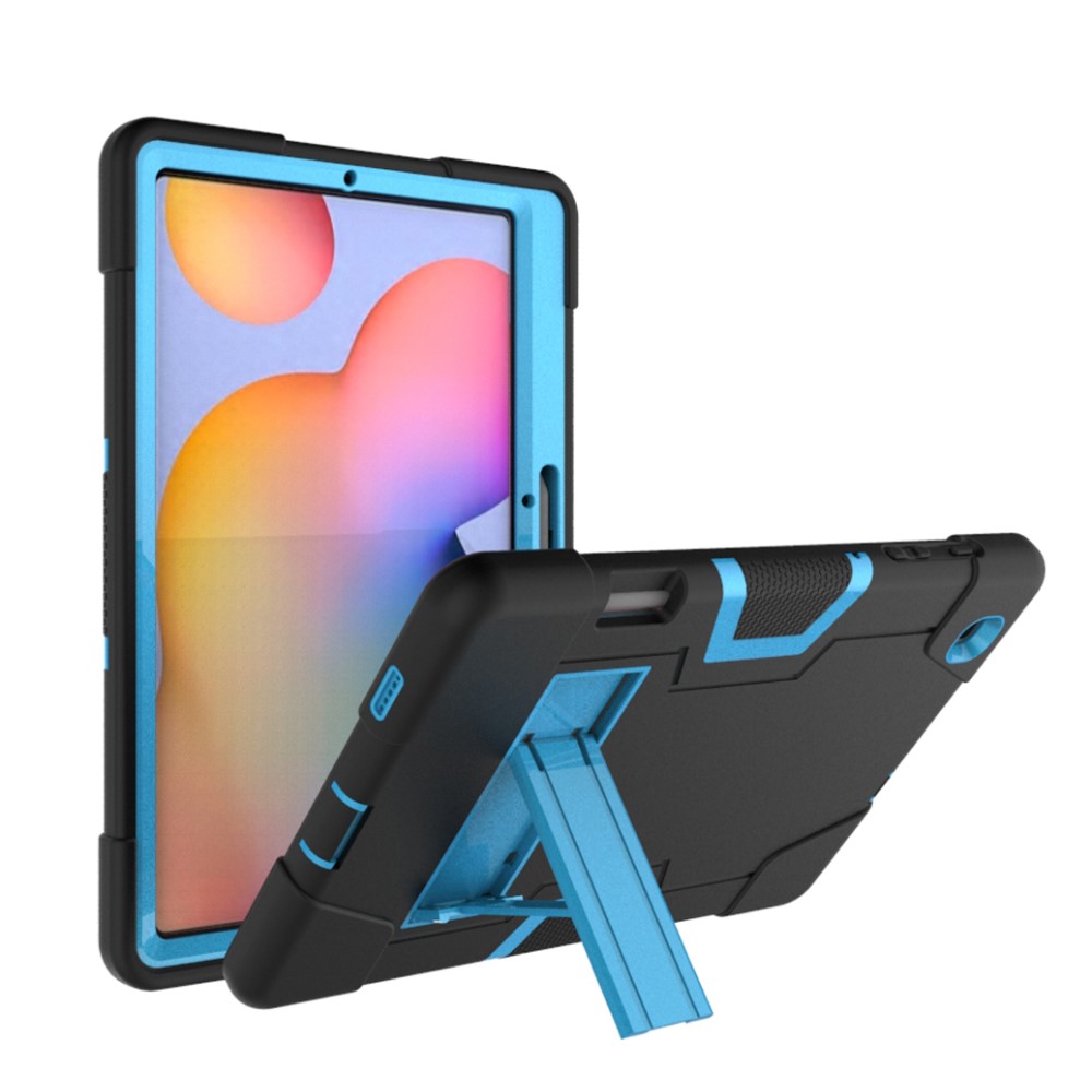  Samsung Galaxy Tab S6 Lite - Shockproof Hybrid Skal Med Kickstand - Svart/Blå