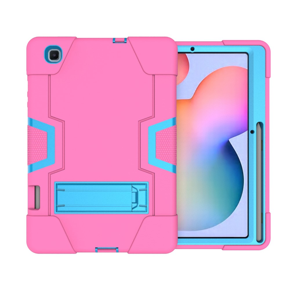  Samsung Galaxy Tab S6 Lite - Shockproof Hybrid Skal Med Kickstand - Rosa/Blå