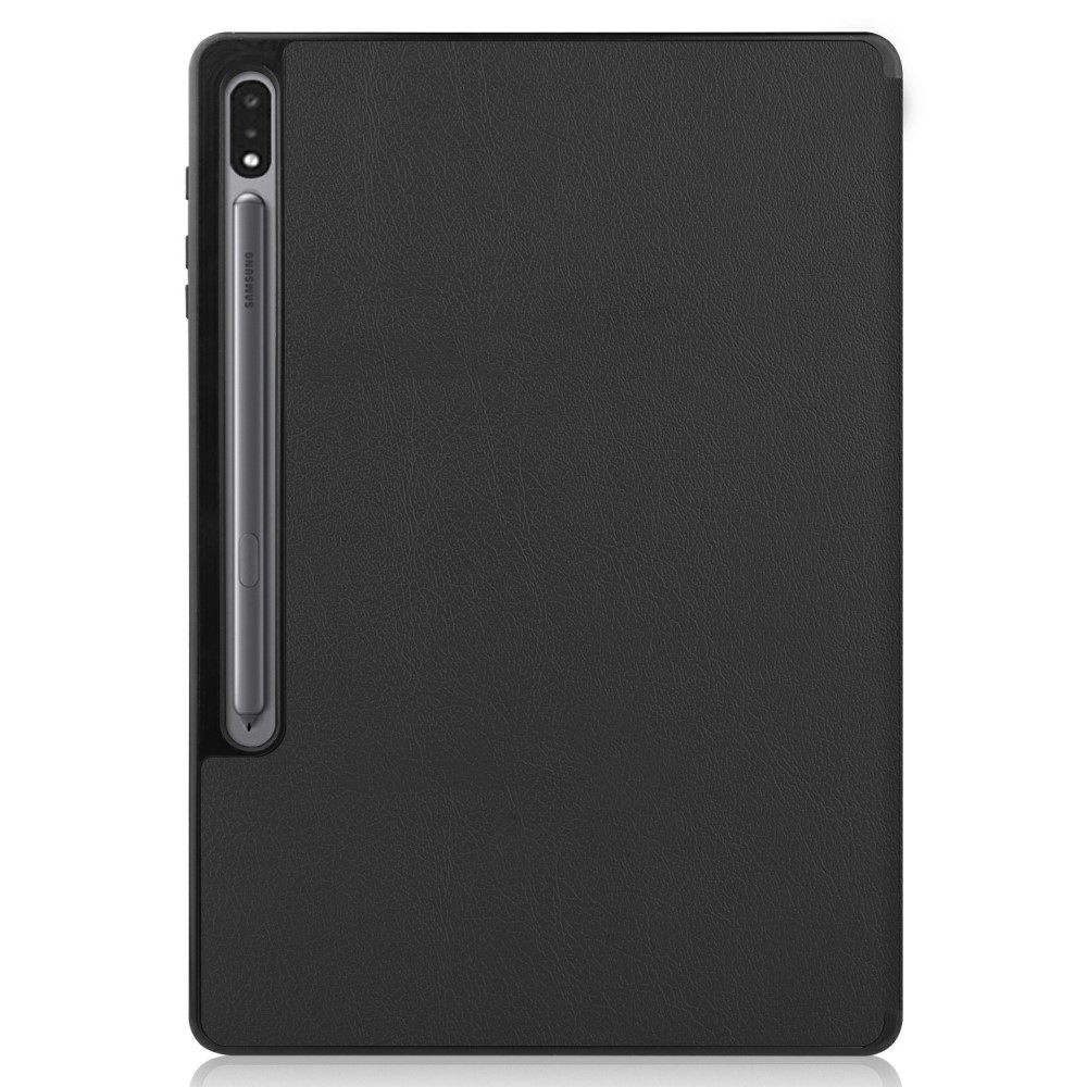  Samsung Galaxy Tab S7 Plus / Tab S8 Plus Tri-Fold Fodral Pennhållare Svart
