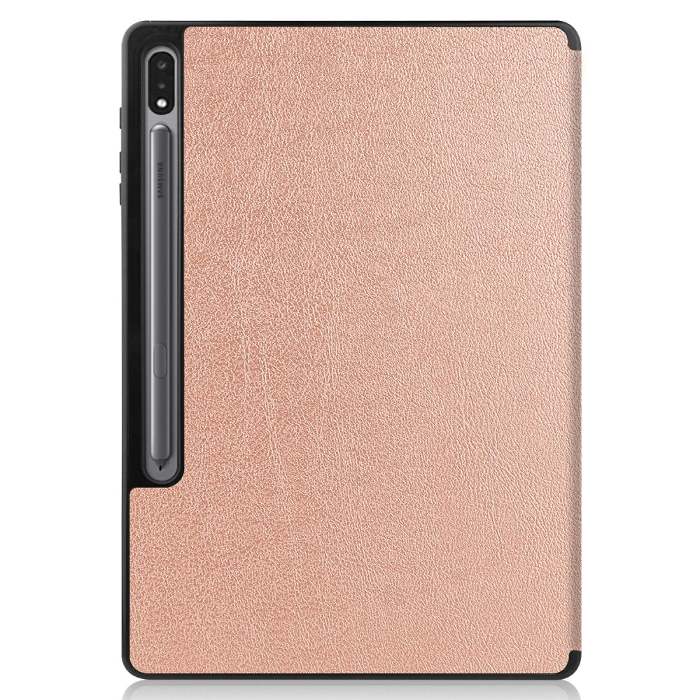  Samsung Galaxy Tab S7 Plus / Tab S8 Plus Tri-Fold Fodral Pennhållare Roséguld