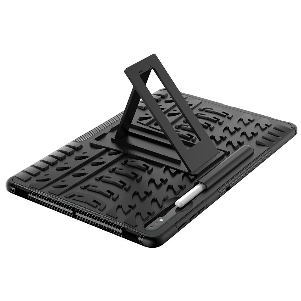  Samsung Galaxy Tab S7 Plus / Tab S8 Plus Skal Rugged Kickstand Armor Svart