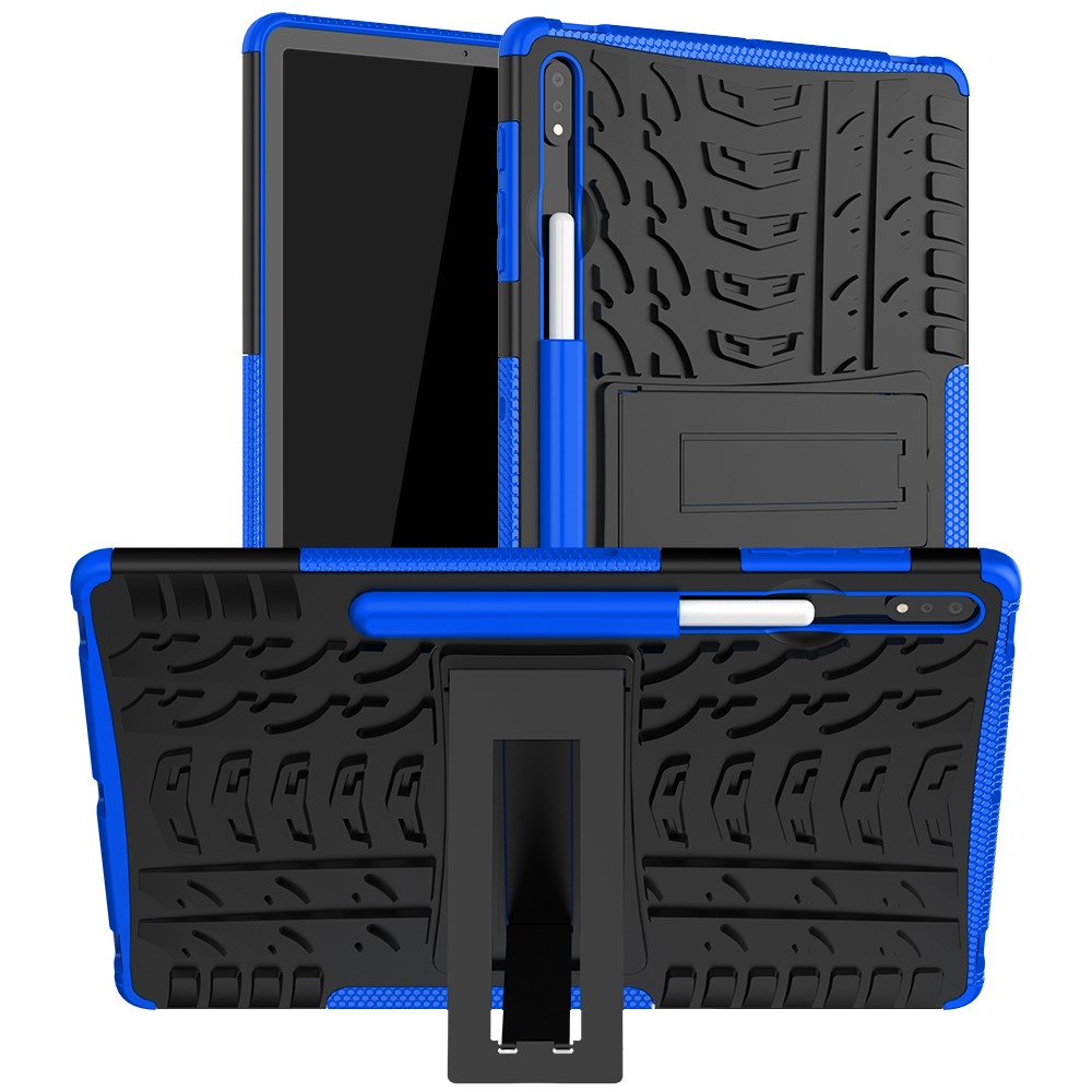  Samsung Galaxy Tab S7 Plus / Tab S8 Plus Skal Rugged Kickstand Armor Blå