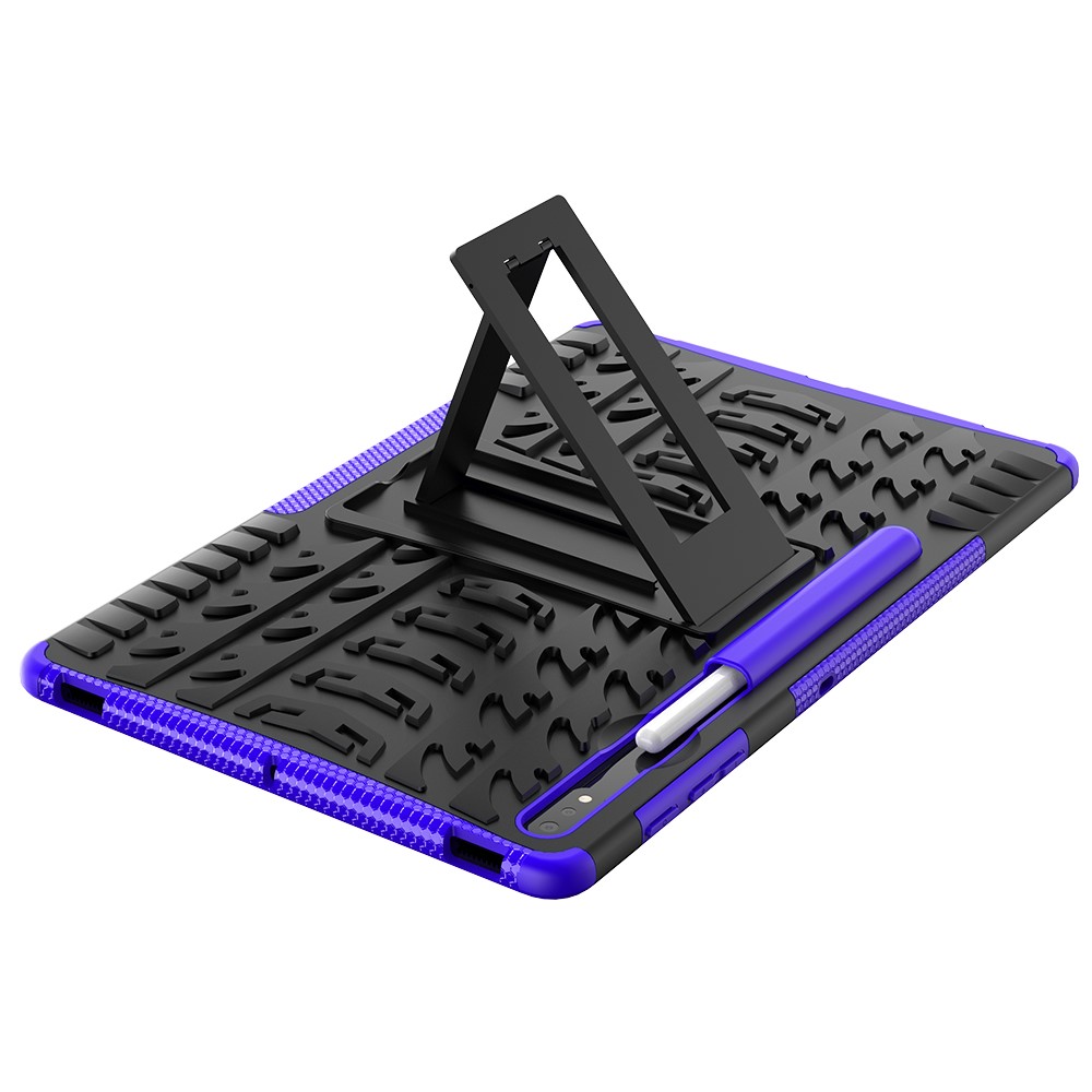  Samsung Galaxy Tab S7 Plus / Tab S8 Plus Skal Rugged Kickstand Armor Lila