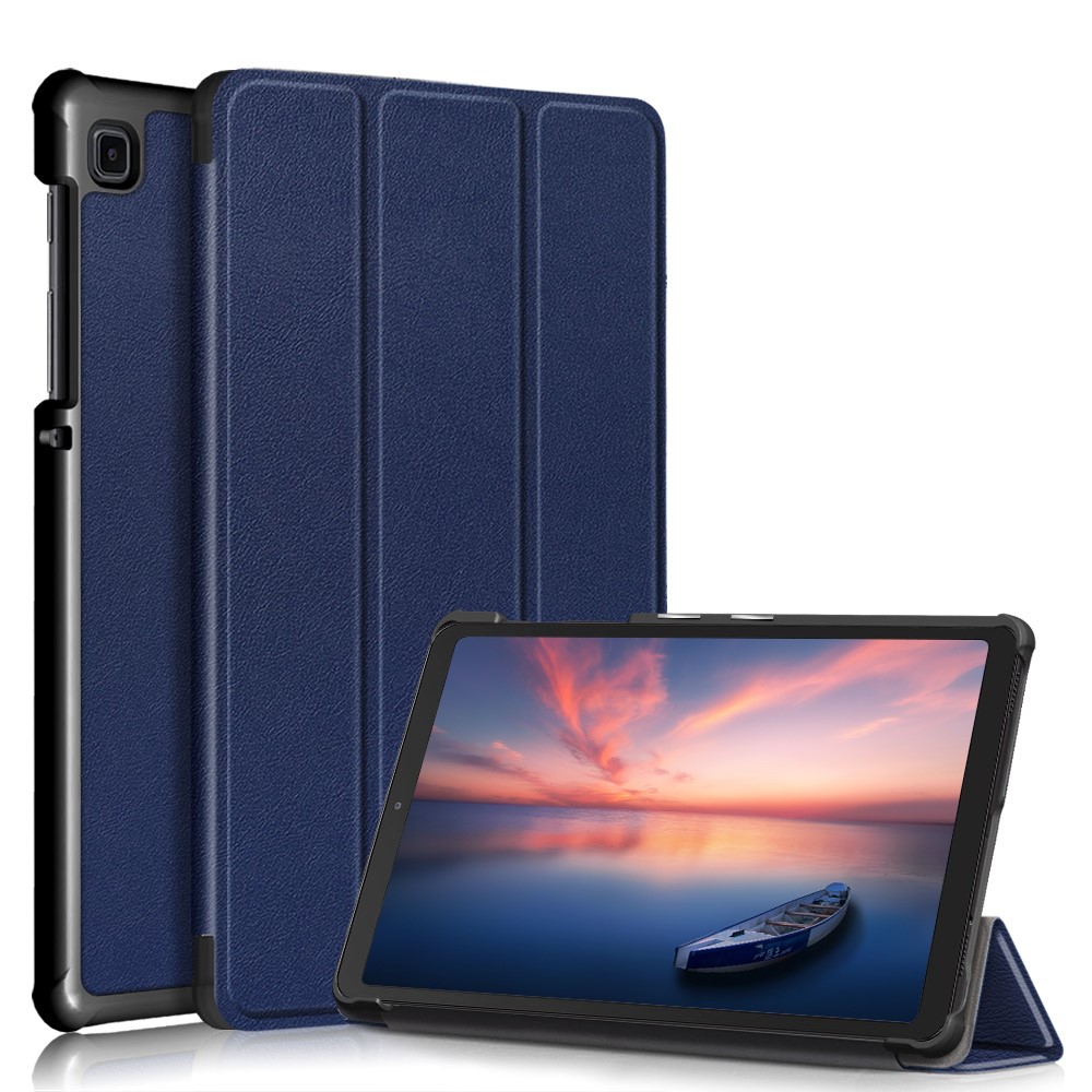 Samsung Galaxy Tab A7 Lite 8.7 - Tri-Fold Läder Fodral - Mörk Blå