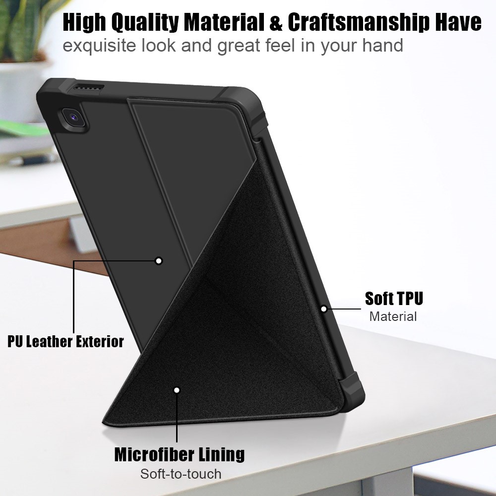  Samsung Galaxy Tab A7 Lite 8.7 - Origami Case Stand Fodral - Svart