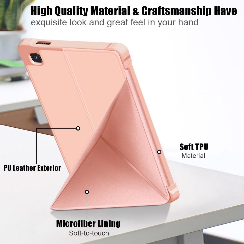  Samsung Galaxy Tab A7 Lite 8.7 - Origami Case Stand Fodral - Roséguld