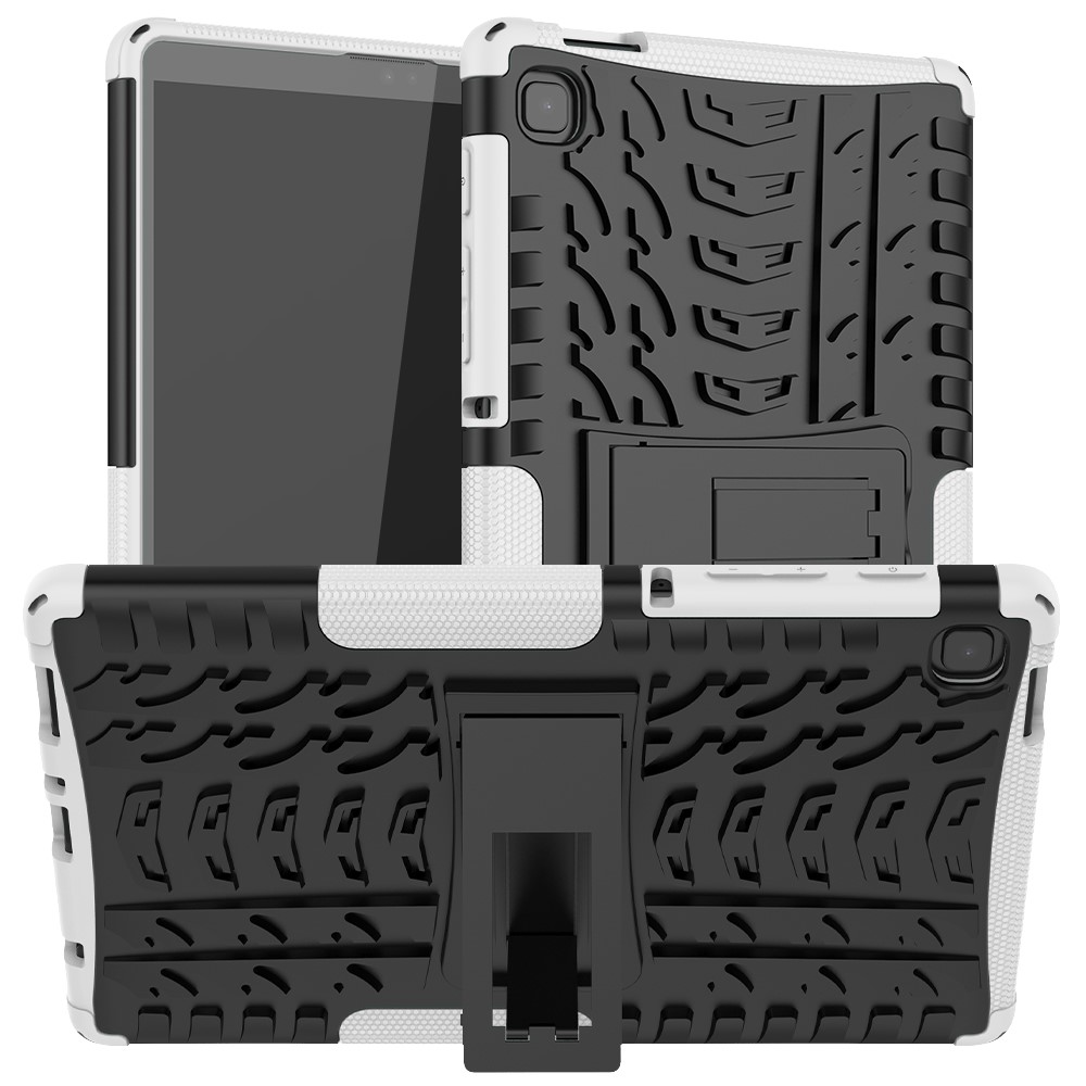  Samsung Galaxy Tab A7 Lite 8.7 - Rugged Kickstand Armor Skal - Vit