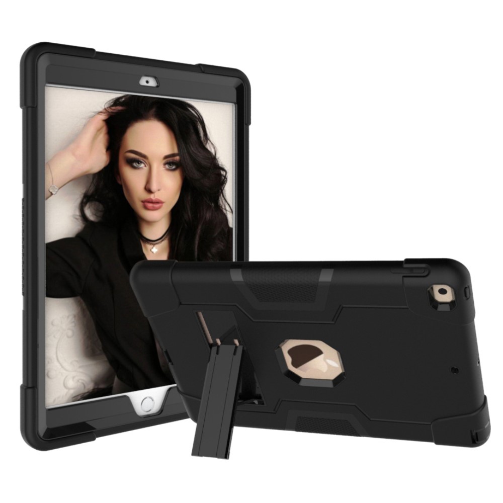  iPad 10.2 2019/2020/2021 Shockproof Hybrid Skal Med Kickstand Svart