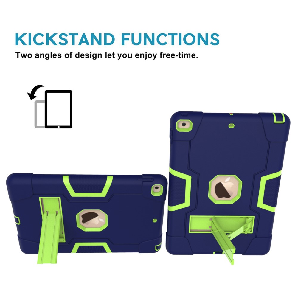  iPad 10.2 2019/2020/2021 Shockproof Hybrid Skal Med Kickstand Mörk Blå/Grön