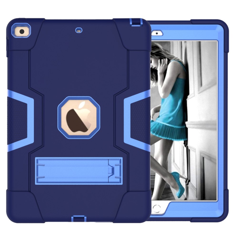  iPad 10.2 2019/2020/2021 Shockproof Hybrid Skal Med Kickstand Mörk Blå/Blå