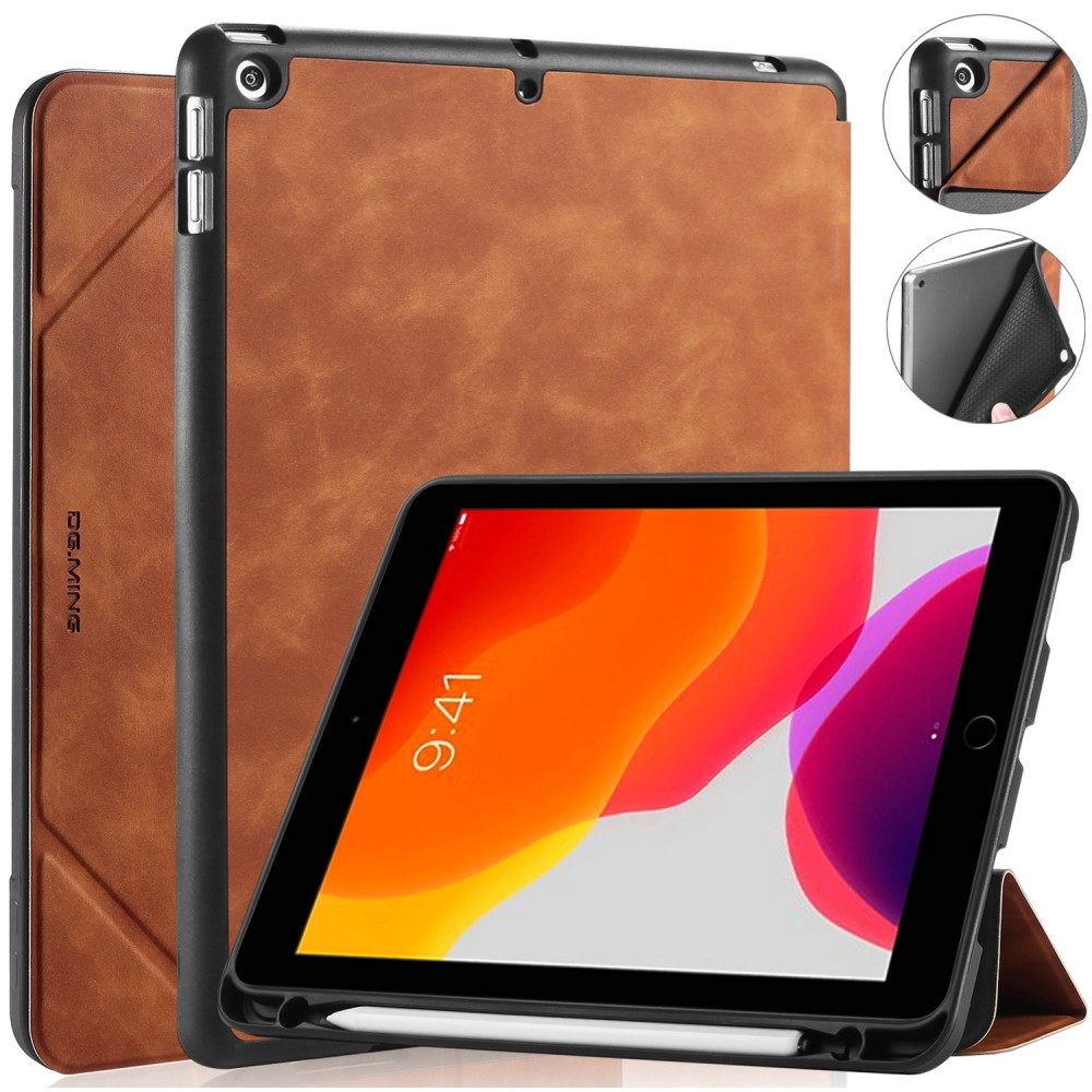 DG.MING DG.MING iPad 10.2 2019/2020/2021 Fodral See Med Pennhållare Brun