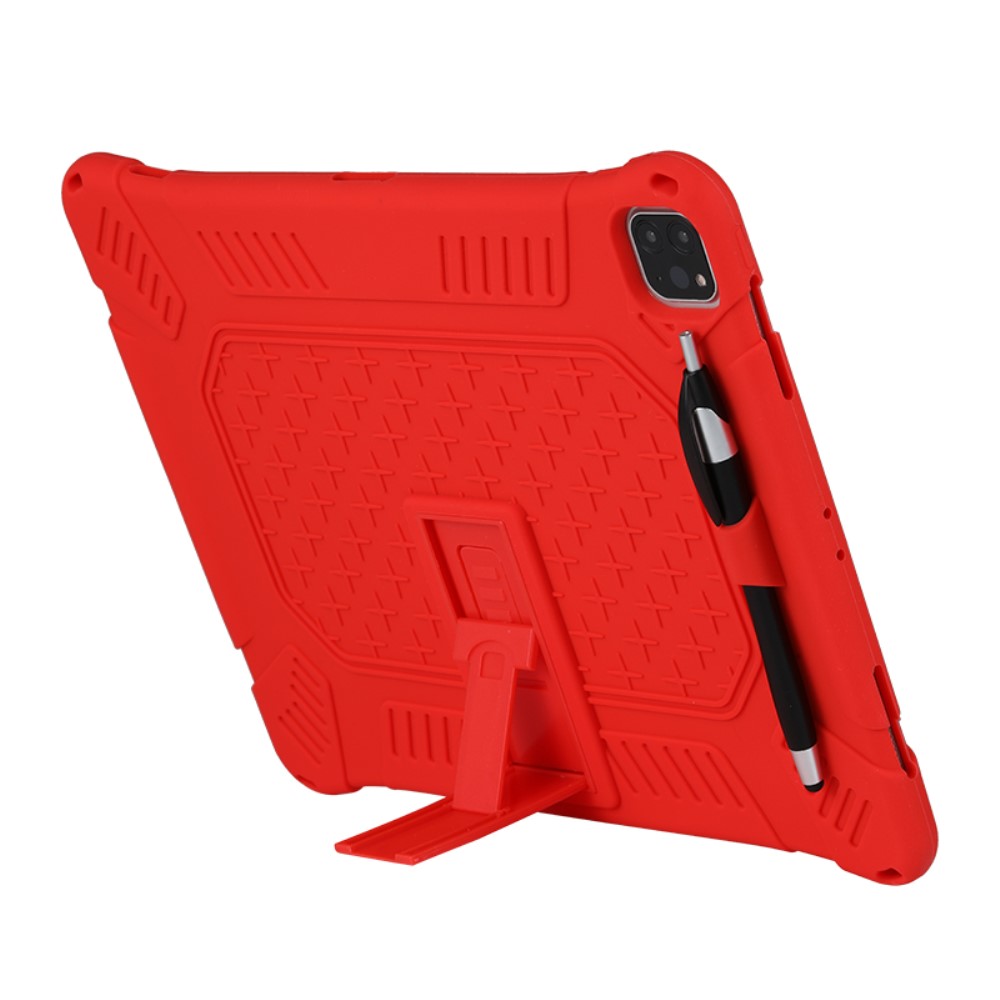  iPad Pro 12.9 (2018/2020/2021) - Hybrid Skal Kickstand Och Rem - Röd